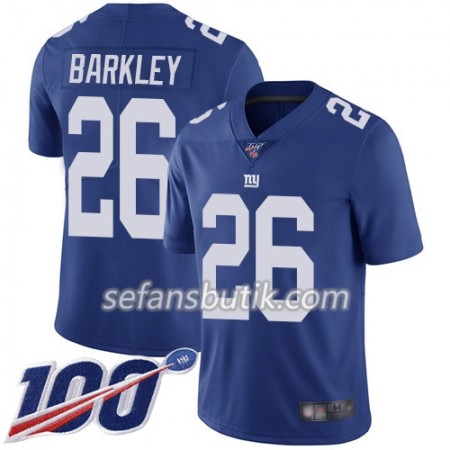 New York Giants Tröjor Saquon Barkley 26 Nike Blå 100th - Herr